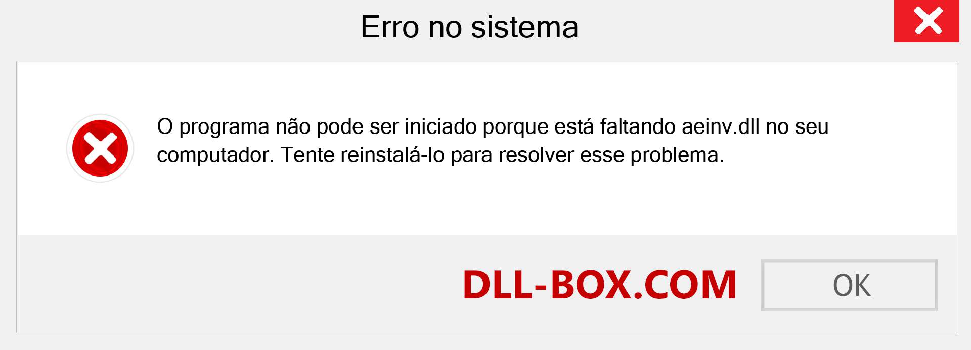 Arquivo aeinv.dll ausente ?. Download para Windows 7, 8, 10 - Correção de erro ausente aeinv dll no Windows, fotos, imagens